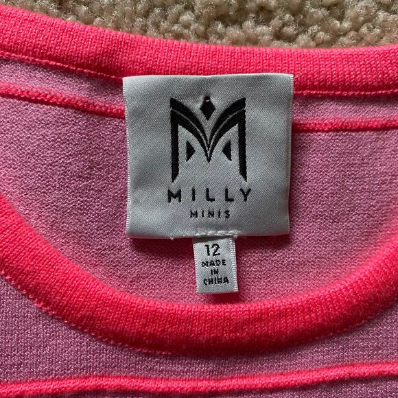 Milly Minis Striped Knit A-Line Sweater Dress Kids Sz 12 - Picture 4 of 10